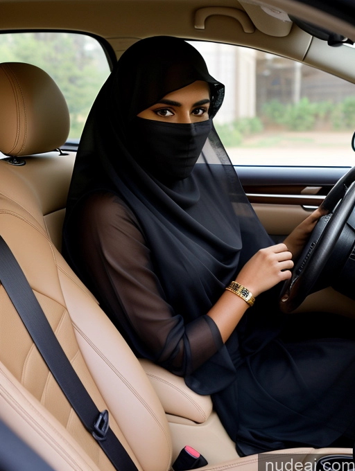 ai nude image of woman in black hijab driving a car with a steering wheel pics of Short Tanned Skin 18 Serious Black Hair Long Hair Arabic Skin Detail (beta) Car Niqab Sari Detailed Model