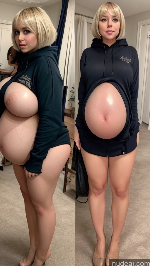 related ai porn images free for Big Ass Thick 20s Blonde Pregnant Short Hair Huge Boobs Big Hips Naked Hoodie 裸体卫衣 Belly Inflation, Cuminflation, Overeating