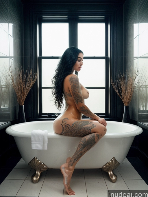 related ai porn images free for One Perfect Body Sexy Face Black Hair Long Hair Bathroom Front View Big Ass Thick Tattoos Transparent Detailed Woman Latina Bathing Surrealist Nude 20s Big Hips