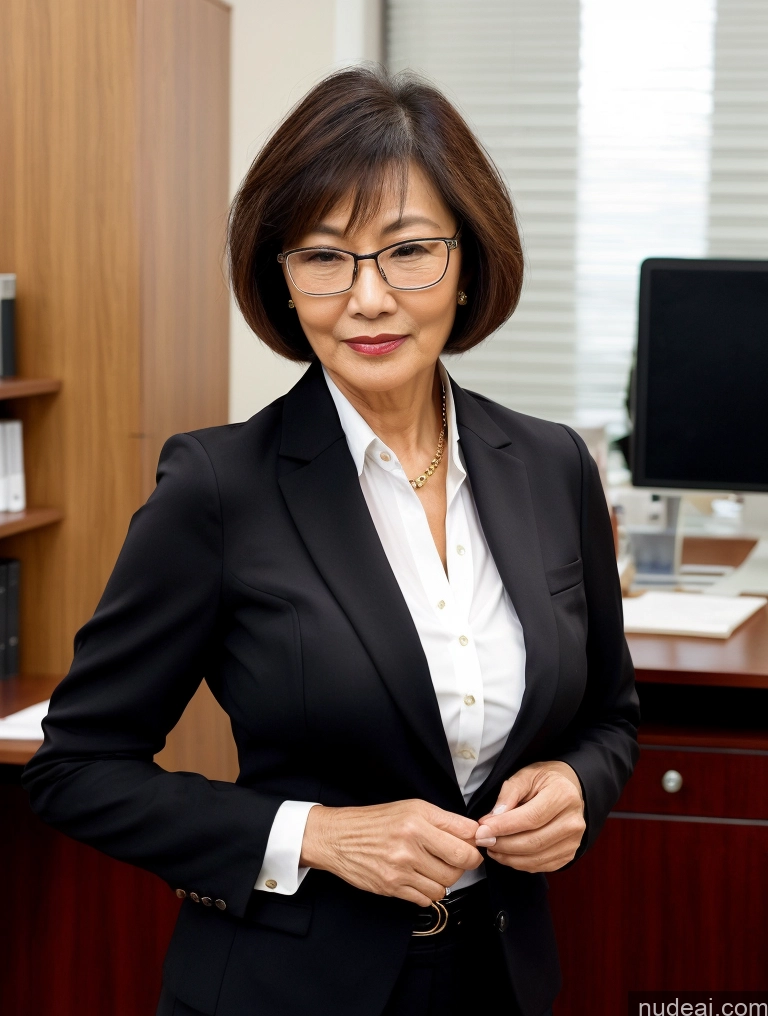 related ai porn images free for Milf Perfect Boobs Beautiful Glasses Perfect Body Short Hair Chinese Office Blouse Casual Professor Stylish Suit Cleavage Dark Lighting Detailed Sexy Face 70s