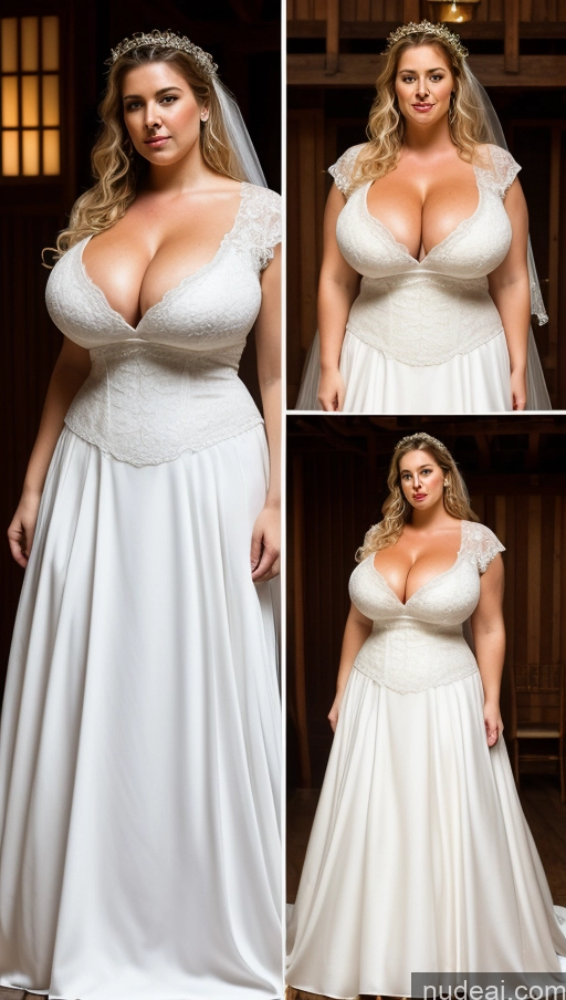 ai nude image of a close up of a woman in a wedding dress posing for a picture pics of Huge Boobs Big Ass Perfect Body Perfect Boobs Fairer Skin Curly Hair Thick Big Hips Pubic Hair Dress Oiled Body Wedding Victorian Blonde Chubby Onsen