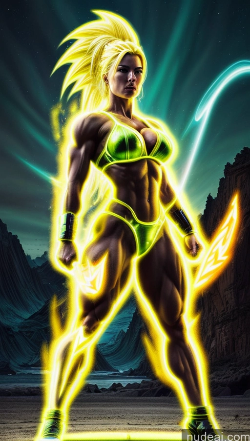 related ai porn images free for Several Bodybuilder Busty Muscular Abs Super Saiyan Super Saiyan 3 Surrealist Sci-fi Armor Neon Lights Clothes: Yellow Powering Up 20s