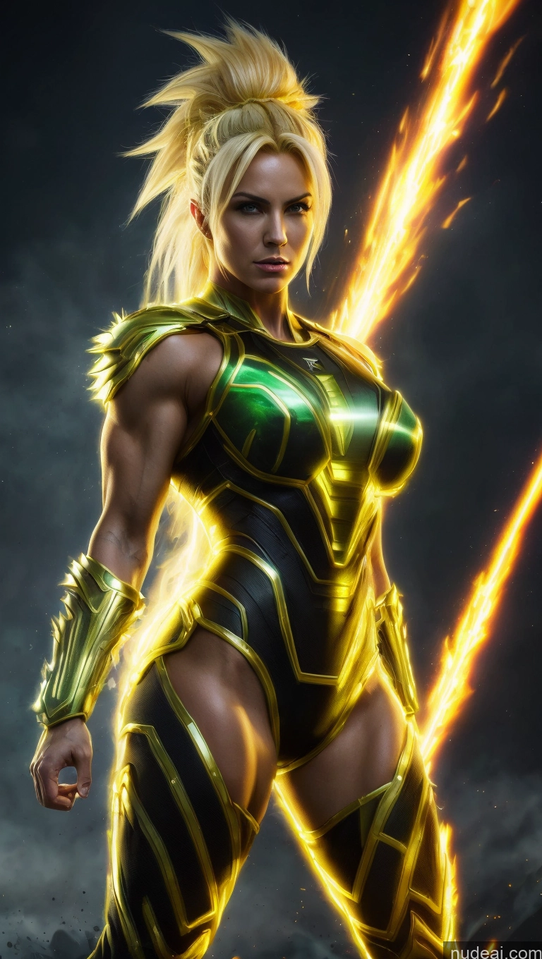 related ai porn images free for Several Bodybuilder Busty Muscular Abs Super Saiyan Super Saiyan 3 Surrealist Sci-fi Armor Neon Lights Clothes: Yellow Powering Up Battlefield Heat Vision