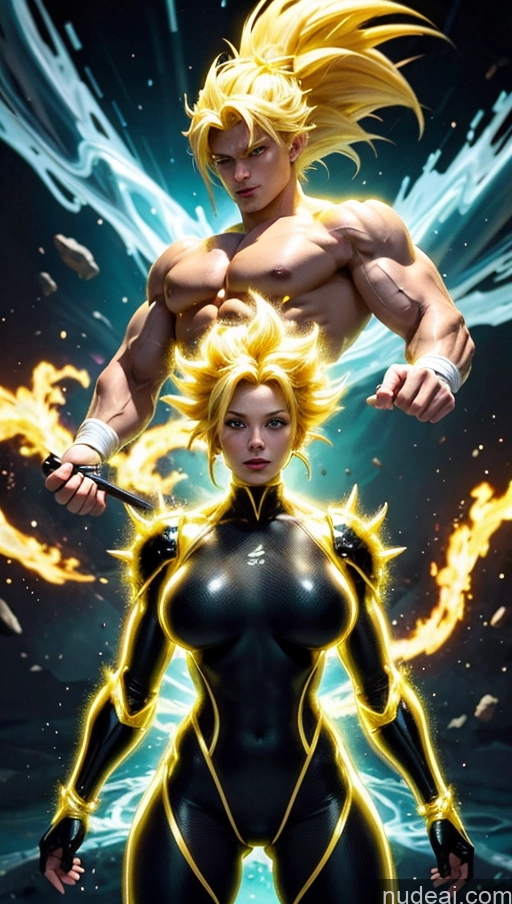 related ai porn images free for Several Bodybuilder Busty Muscular Abs Super Saiyan Super Saiyan 3 Surrealist Sci-fi Armor Neon Lights Clothes: Yellow Powering Up Space Dynamic View