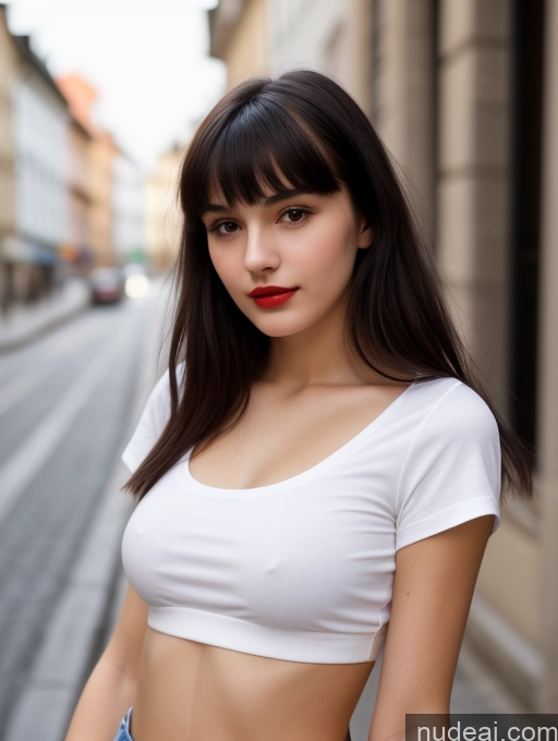 related ai porn images free for Small Tits Beautiful Lipstick Skinny 18 Black Hair Bangs Street Close-up View Shirt Czech