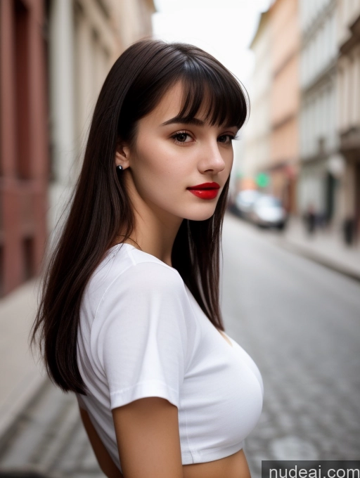 related ai porn images free for Small Tits Beautiful Lipstick Skinny 18 Black Hair Bangs Street Close-up View Shirt Czech