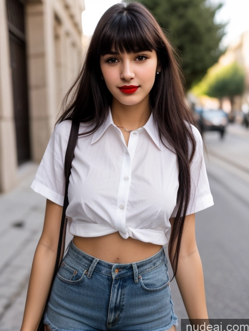 related ai porn images free for Small Tits Beautiful Lipstick Skinny 18 Black Hair Bangs Street Close-up View Shirt Greek