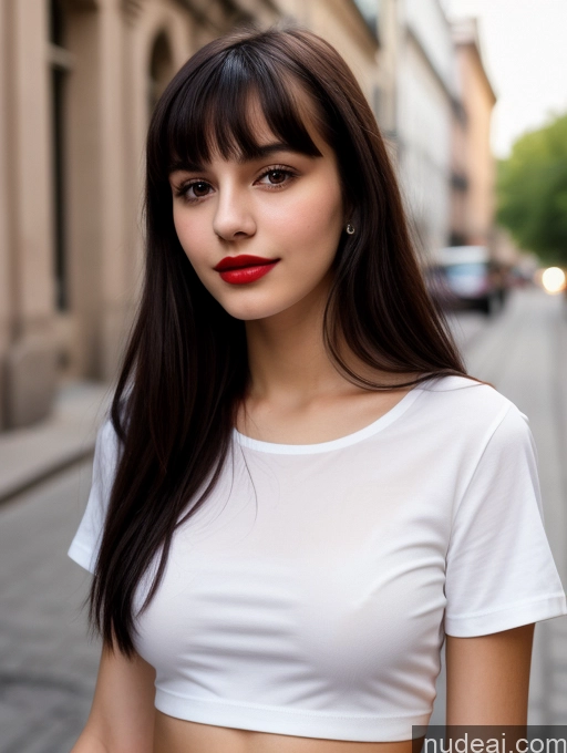 related ai porn images free for Small Tits Beautiful Lipstick Skinny 18 Black Hair Bangs Street Close-up View Shirt Hungarian