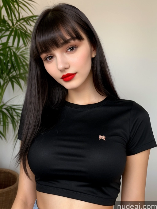 related ai porn images free for Small Tits Beautiful Lipstick Skinny 18 Black Hair Close-up View Shirt Russian Model Bangs