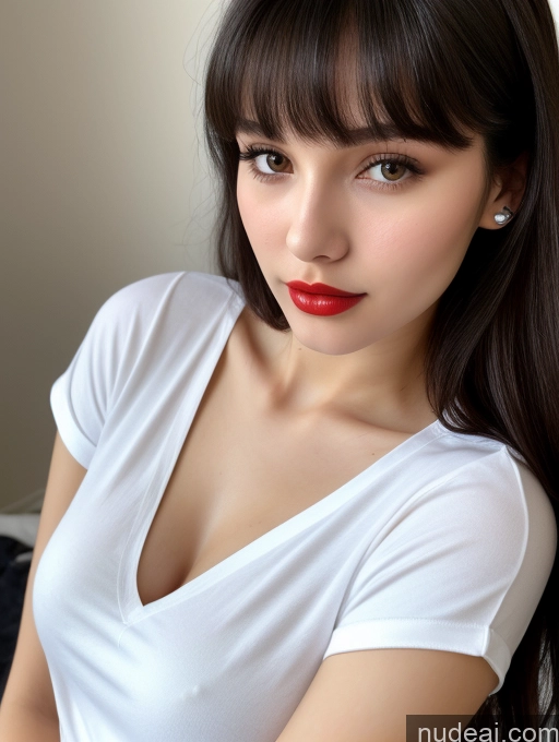 related ai porn images free for Small Tits Beautiful Lipstick Skinny 18 Black Hair Bangs Russian Close-up View Shirt Model