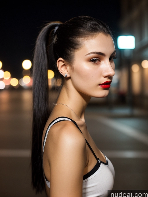 related ai porn images free for Small Tits Beautiful Lipstick Skinny 18 Black Hair Russian Close-up View Shirt Model Street Ponytail Dark Lighting