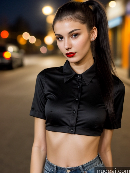 related ai porn images free for Small Tits Beautiful Lipstick Skinny 18 Black Hair Russian Close-up View Shirt Model Street Ponytail Dark Lighting