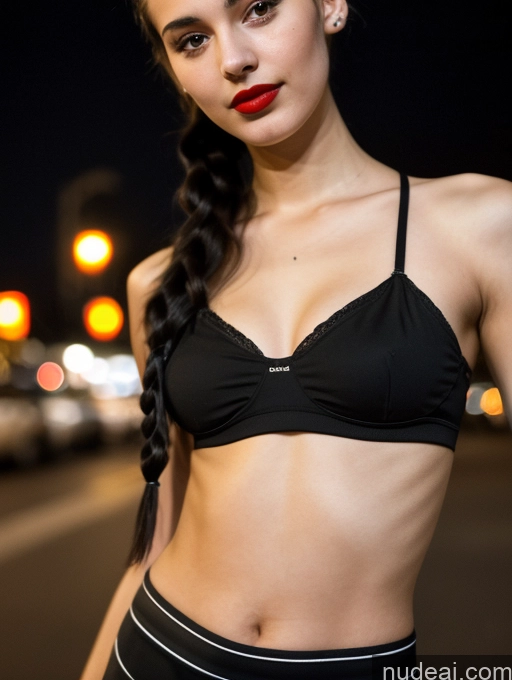 related ai porn images free for Small Tits Beautiful Lipstick Skinny 18 Black Hair Russian Close-up View Model Dark Lighting Pigtails Crop Top Street