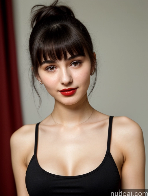 related ai porn images free for Small Tits Beautiful Skinny 18 Lipstick Black Hair Russian Close-up View Tank Top Bangs