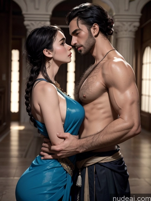 ai nude image of arafed man and woman in blue dress embracing in a hallway pics of Woman + Man Perfect Boobs Perfect Body Tanned Skin Dark Skin Pubic Hair Huge Sagging Breasts 18 Sad Serious Braided Indian Side View Sari Salwar Dark Lighting Two Detailed Oiled Body Fellatio (Side View) Hairy Women