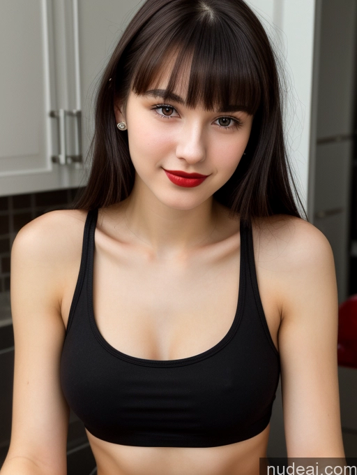 related ai porn images free for Small Tits Beautiful Skinny 18 Lipstick Black Hair Russian Close-up View Tank Top Bangs