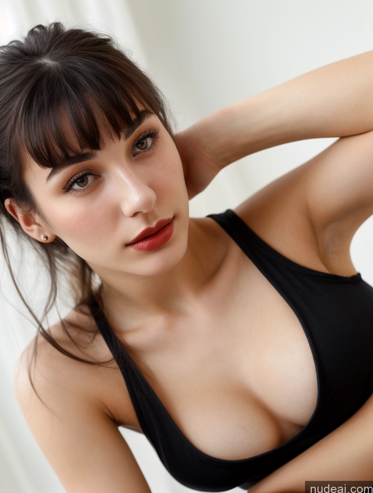 related ai porn images free for Small Tits Beautiful Skinny 18 Lipstick Black Hair Russian Close-up View Tank Top Bangs