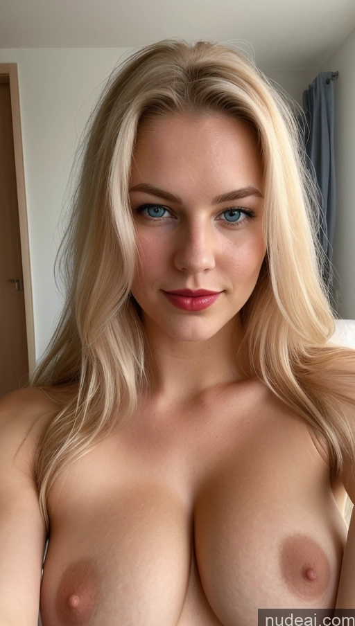 ai nude image of a close up of a woman with a very big breast posing for a picture pics of Busty Beautiful Lipstick Perfect Boobs Perfect Body 18 Scandinavian Sexy Face Hair Bun Cumshot