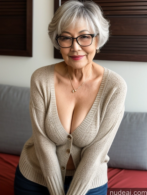 related ai porn images free for Milf Two Perfect Boobs Beautiful Glasses Perfect Body Short Hair Chinese Bra Casual Professor Sweater Cleavage Dark Lighting Detailed Sexy Face 80s