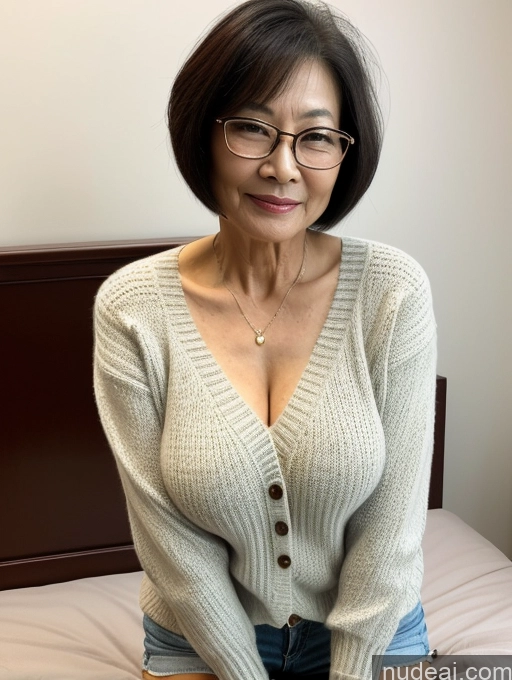 related ai porn images free for Milf Two Perfect Boobs Beautiful Glasses Perfect Body Short Hair Chinese Bra Casual Professor Sweater Cleavage Dark Lighting Detailed Sexy Face 70s Bedroom