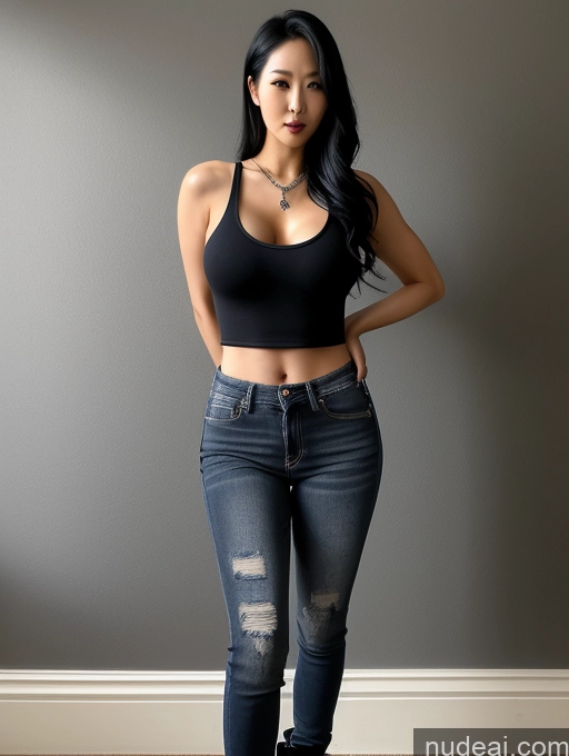 related ai porn images free for Perfect Boobs Perfect Body Big Hips Jeans Boots Tank Top Goth 30s Detailed Korean