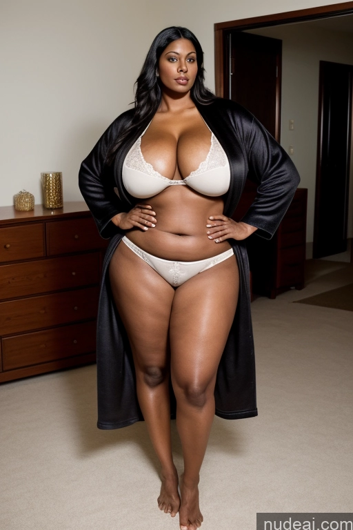 related ai porn images free for Milf One Busty Huge Boobs Tattoos Thick Big Ass Chubby Big Hips Long Legs Tall Dark Skin 50s Sexy Face Seductive Black Hair Straight Indian Bedroom Front View T-pose Detailed Underwear Bathrobe