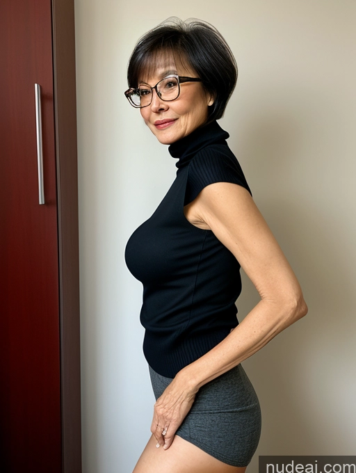 related ai porn images free for Milf Two Perfect Boobs Beautiful Glasses Perfect Body Short Hair 70s Chinese Side View Bra Casual Professor Sweater Cleavage Dark Lighting Detailed Sexy Face Spreading Legs