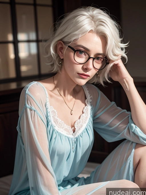 related ai porn images free for Messy Blouse Nightgown Transparent Simple Casual Glasses Professor 80s