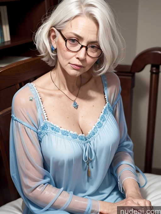 related ai porn images free for Messy Blouse Nightgown Transparent Simple Casual Glasses Professor Milf 80s