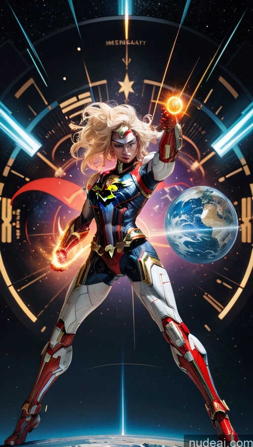 related ai porn images free for Bodybuilder Busty Muscular Abs Surrealist Space Dynamic View SSS: A-Mecha Musume A素体机娘 Captain Marvel Powering Up