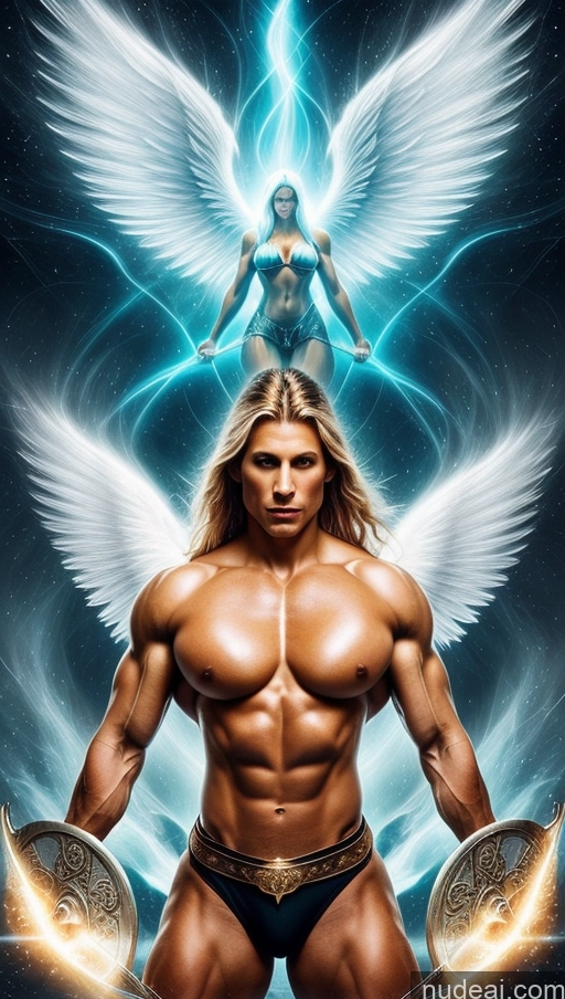 related ai porn images free for Bodybuilder Busty Muscular Abs Surrealist Dynamic View Powering Up Several Heat Vision Angel Viking