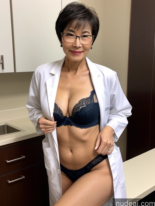 related ai porn images free for Milf Two Perfect Boobs Beautiful Glasses Perfect Body Short Hair 70s Chinese Bra Casual Doctor Lab Coat Cleavage Dark Lighting Detailed Sexy Face