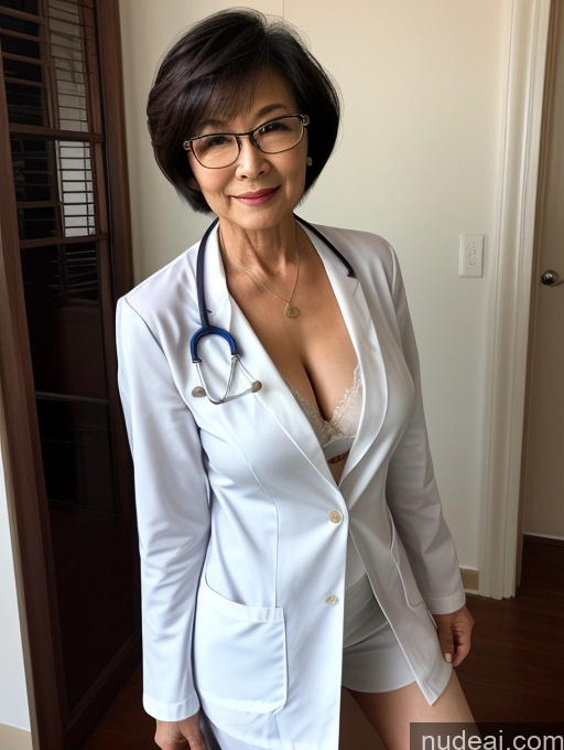 related ai porn images free for Milf Two Perfect Boobs Beautiful Glasses Perfect Body Short Hair 70s Chinese Bra Casual Doctor Lab Coat Cleavage Dark Lighting Detailed Sexy Face