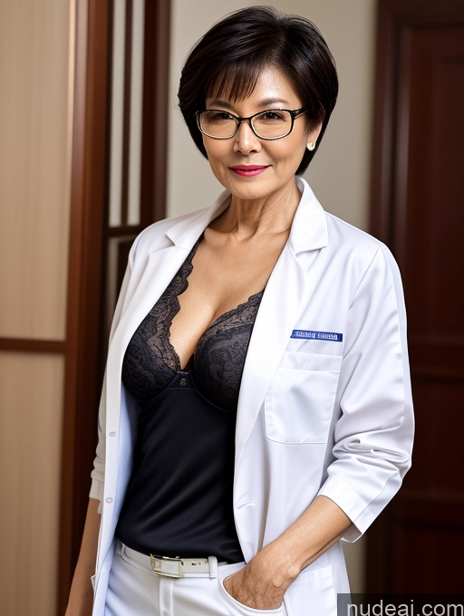 related ai porn images free for Milf Two Perfect Boobs Beautiful Glasses Perfect Body Short Hair 70s Chinese Bra Casual Doctor Lab Coat Cleavage Dark Lighting Detailed Sexy Face