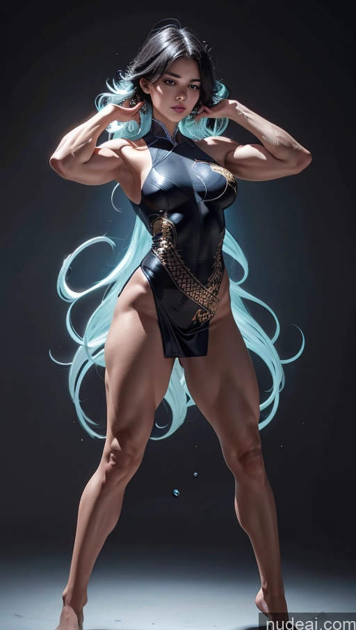 ai nude image of arafed woman in a black bodysuit posing for a picture pics of Several Perfect Boobs Muscular Abs Car Dynamic View Powering Up Bodybuilder China Dress Of Kisaki (Blue Archive) Surrealist