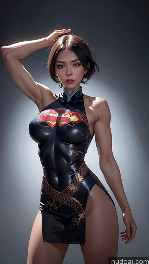 related ai porn images free for Several Perfect Boobs Muscular Abs Dynamic View Powering Up Surrealist Superheroine Superhero China Dress Of Kisaki (Blue Archive)