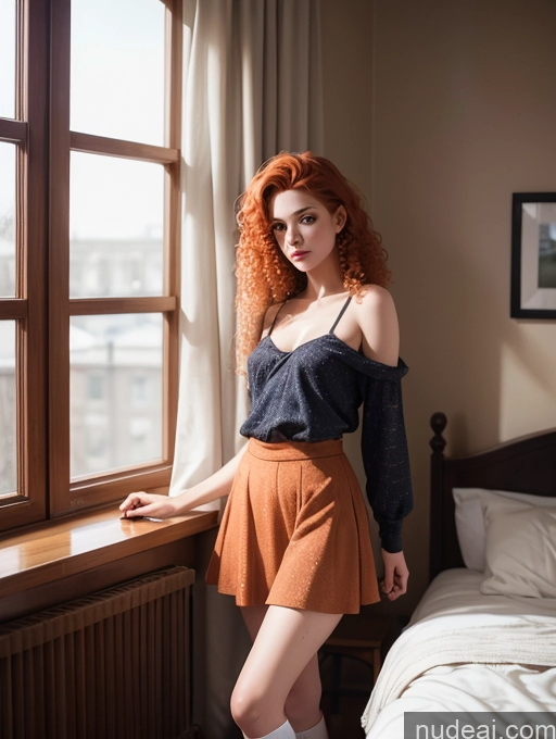 related ai porn images free for Model Small Tits Beautiful Skinny 18 Serious Bedroom Bright Lighting Long Skirt High Socks Front View Irish Ginger Curly Hair