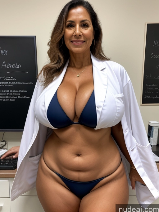 related ai porn images free for Milf One Busty Huge Boobs Tanned Skin Front View Microkini Thong Professor Brazilian 70s Lab Coat