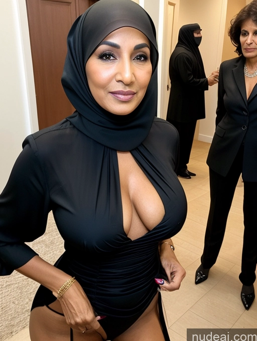 related ai porn images free for Milf Two Perfect Boobs Beautiful Perfect Body Short Hair Dark Skin Arabic Party Blouse High Heels Niqab Suit Cleavage Partially Nude Detailed Sexy Face 70s