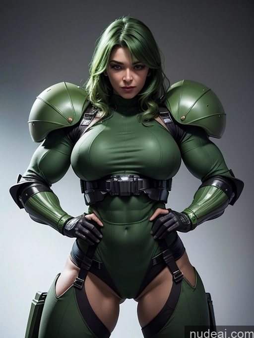 related ai porn images free for Superhero Sci-fi Armor Muscular Thick Green Hair Military