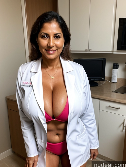 related ai porn images free for Milf One Busty Huge Boobs Tanned Skin 70s Indian Front View Doctor Microkini Lab Coat Thong