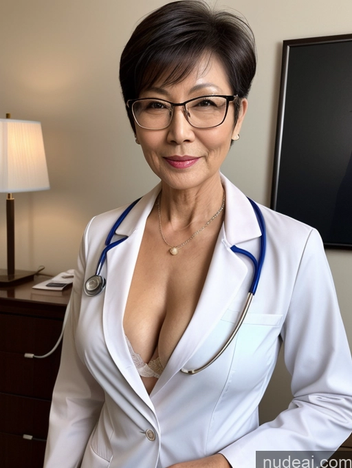 related ai porn images free for Milf Two Perfect Boobs Beautiful Glasses Perfect Body 70s Sexy Face Short Hair Chinese Bra Doctor Suit Stylish Cleavage Partially Nude Detailed Lab Coat