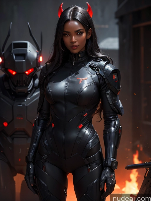 related ai porn images free for Mech Suit Military Dark Skin Black Hair Devil