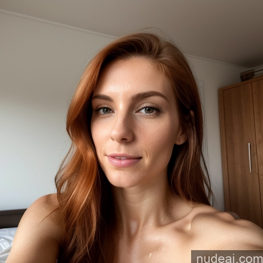 ai nude image of there is a woman with red hair posing for a picture pics of Woman One Perfect Boobs Skinny 20s Ginger Long Hair Italian Nude Short Bedroom Sexy Face Cumshot