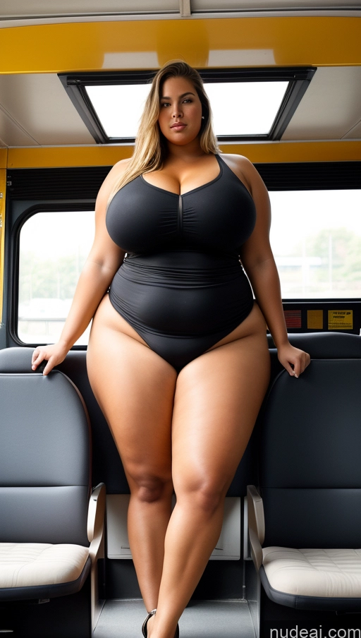 ai nude image of araffe woman in a black swimsuit sitting on a bus pics of Two Big Hips Big Ass Long Legs Tall Thick Chubby Abs Huge Boobs Busty Beautiful Nude High Heels Bus Perfect Body Athlete 18