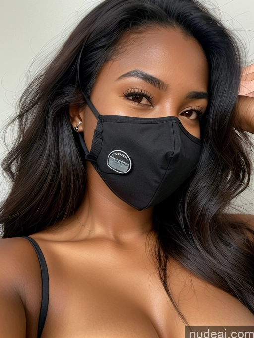 ai nude image of a woman wearing a black face mask with a black button pics of Woman Long Hair One 18 Black Perfect Boobs Face Mask