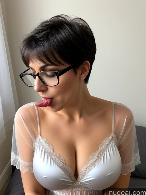 related ai porn images free for 50s Czech Black Hair Pixie Sexy Face Bedroom Blouse Nightgown Satin Transparent Simple Blowjob Glasses Cleavage Busty