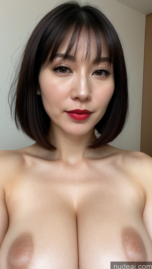 related ai porn images free for Woman One Lipstick Fairer Skin Black Hair Close-up View Japanese 30s Bobcut Huge Boobs Beautiful