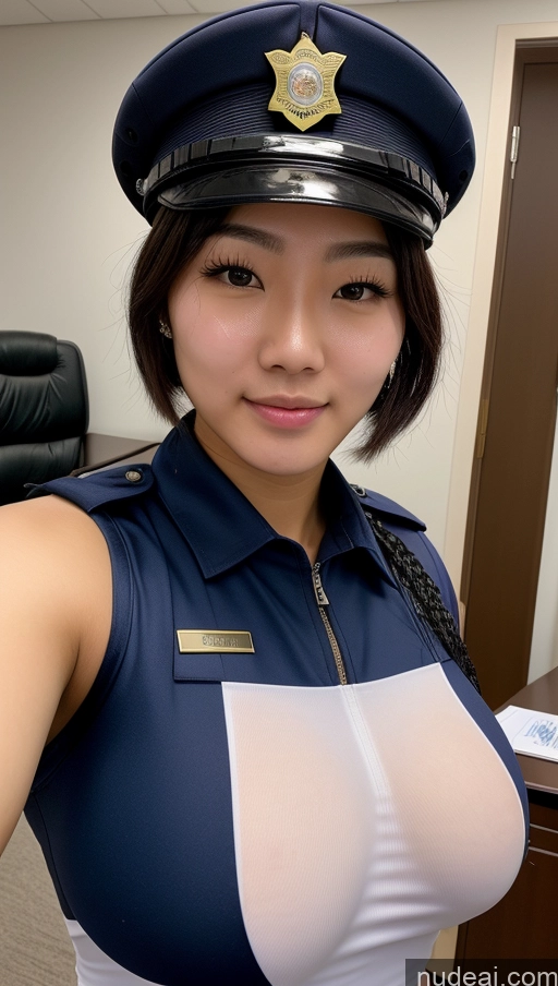 ai nude image of araffe dressed in a police uniform poses for a picture pics of Athlete Perfect Boobs 18 Bangs Chinese Skin Detail (beta) Cumshot Cosplay Police Detailed Office