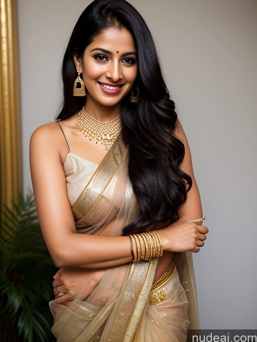 related ai porn images free for Two Beautiful 30s Happy Black Hair Long Hair Indian Sari Gold Jewelry Detailed Model Transparent Nude